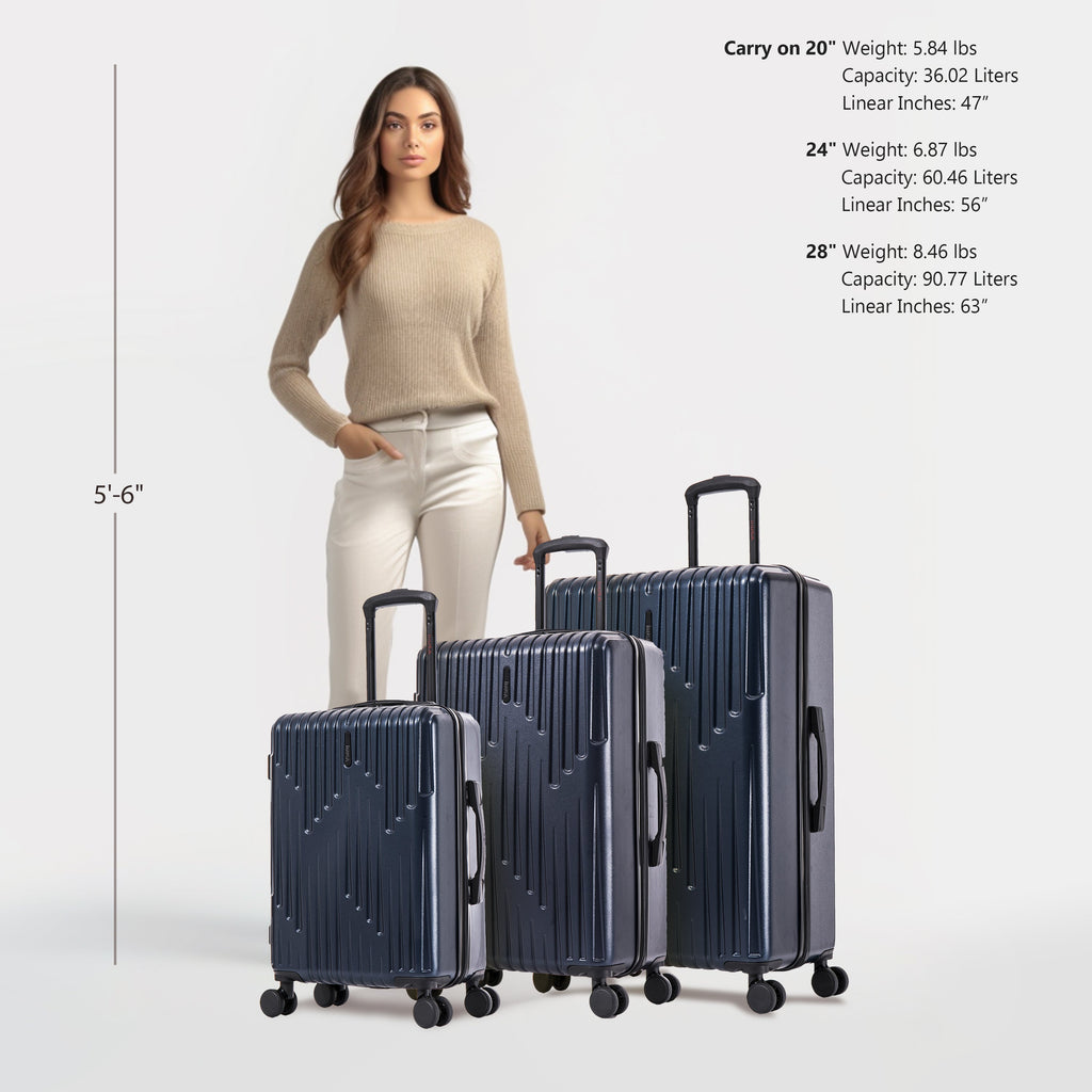 InUSA Drip 3-Piece Hardside Spinner Luggage Set