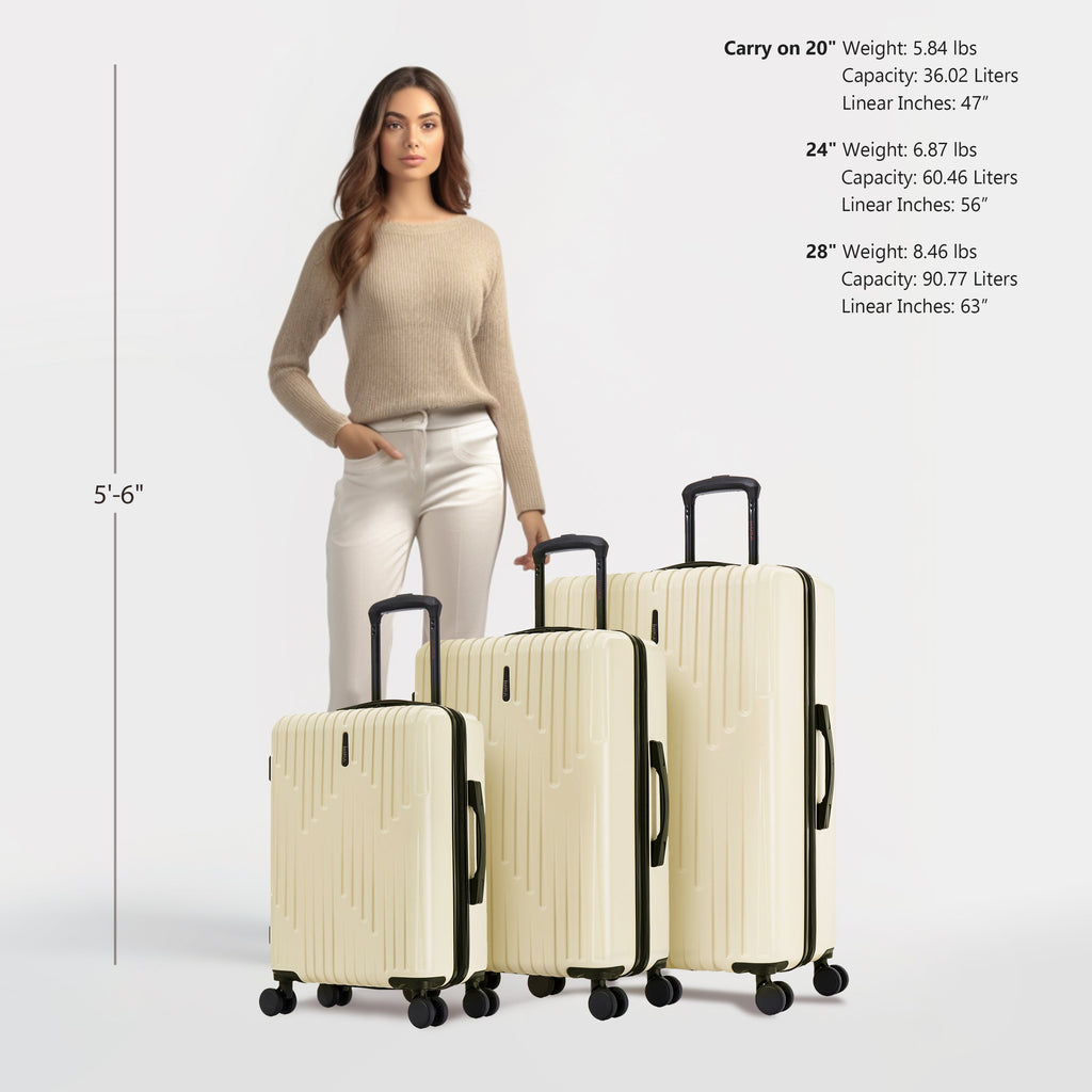 InUSA Drip 3-Piece Hardside Spinner Luggage Set