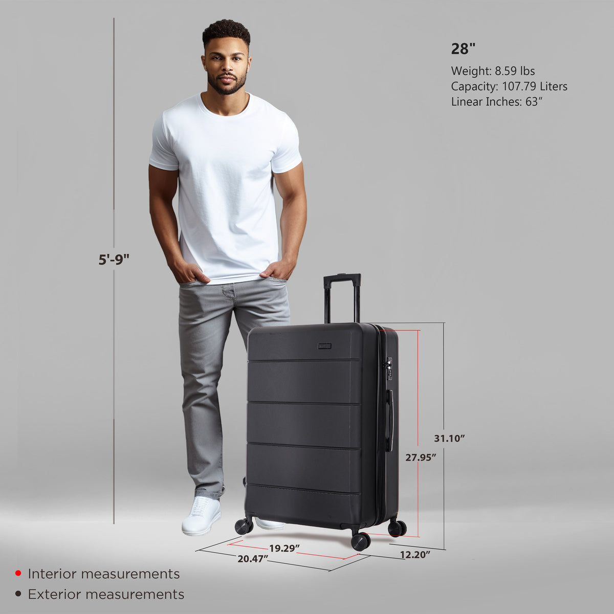 InUSA Elysian 28" Hardside Checked Suitcase