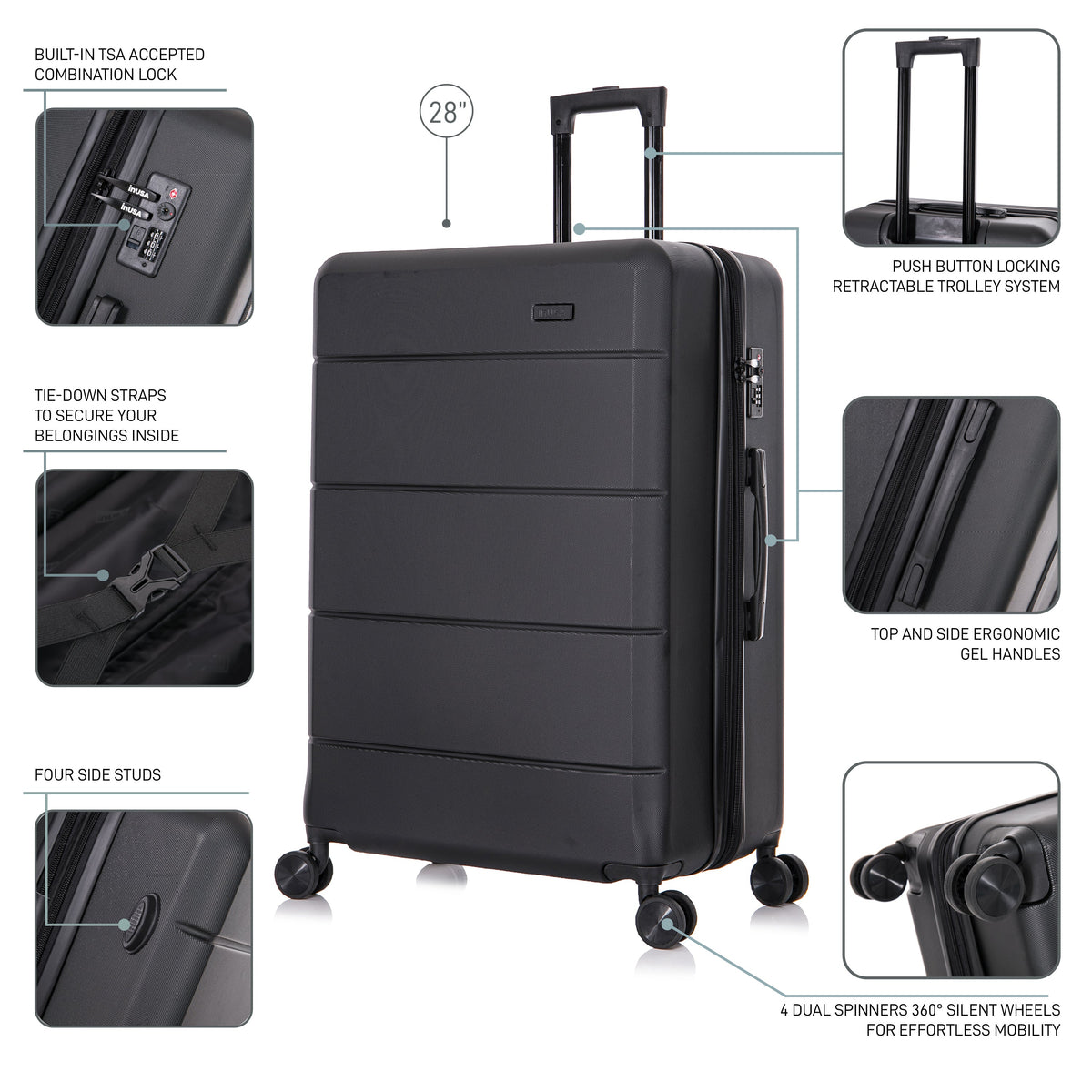 InUSA Elysian 28" Hardside Checked Suitcase