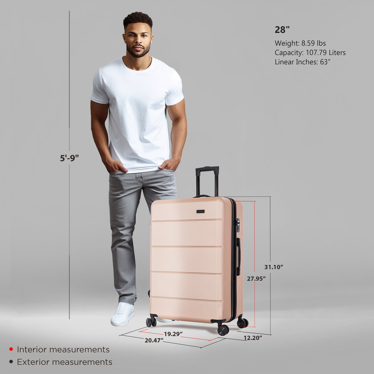 InUSA Elysian 28" Hardside Checked Suitcase