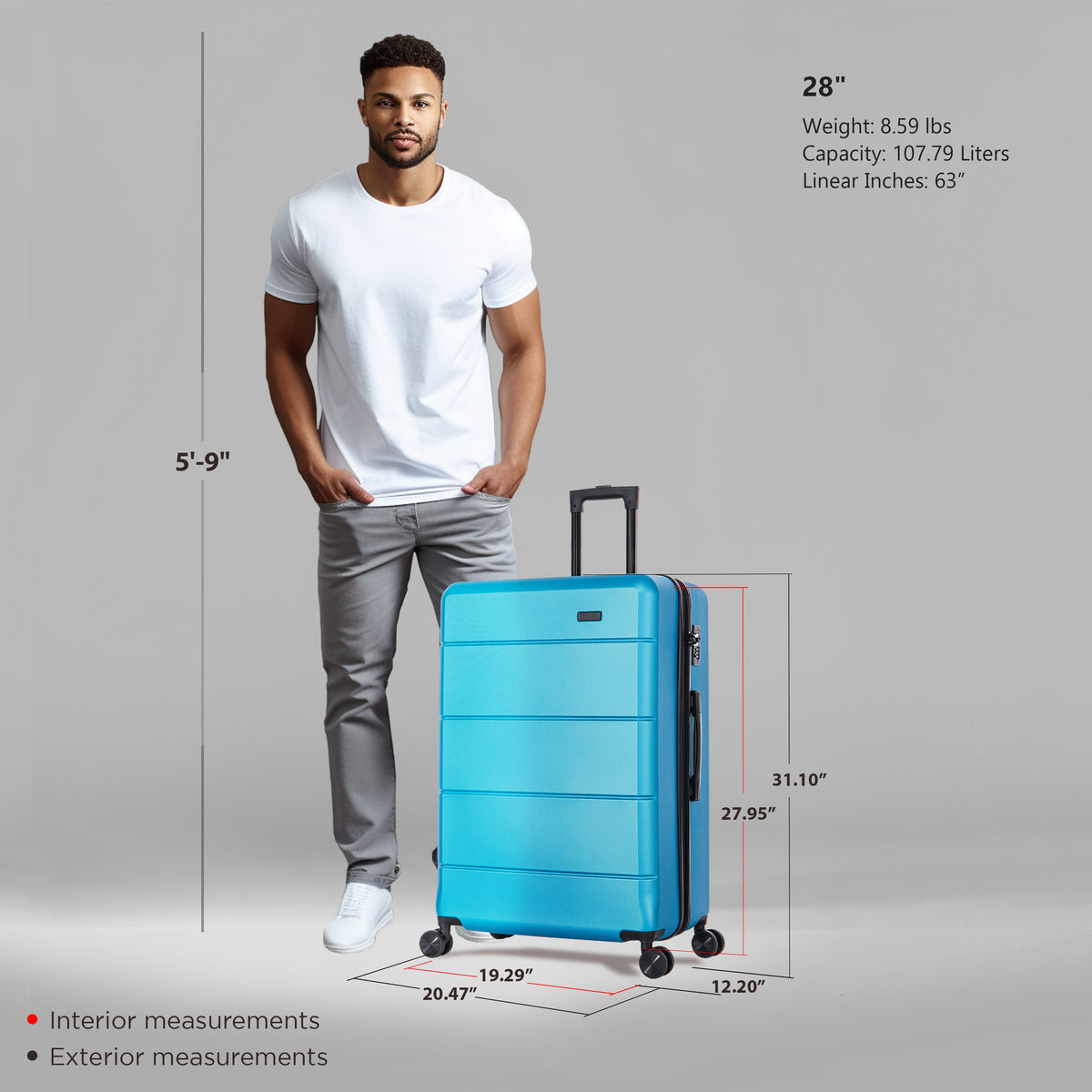 InUSA Elysian 28" Hardside Checked Suitcase