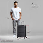 InUSA Elysian 24-Inch Hardside Spinner Checked Luggage