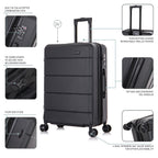 InUSA Elysian 24-Inch Hardside Spinner Checked Luggage