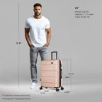 InUSA Elysian 24-Inch Hardside Spinner Checked Luggage