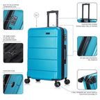 InUSA Elysian 24-Inch Hardside Spinner Checked Luggage