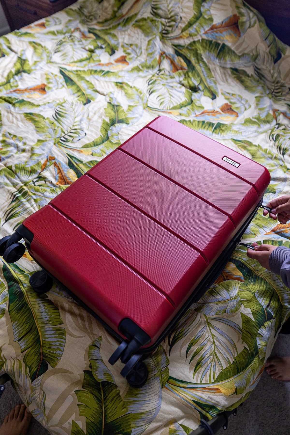 InUSA Elysian 24-Inch Hardside Spinner Checked Luggage