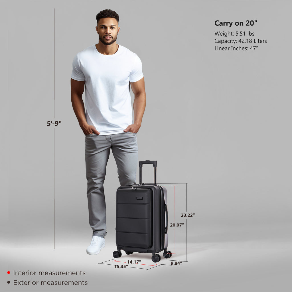 InUSA Elysian 20" Hardside Carry-On Luggage
