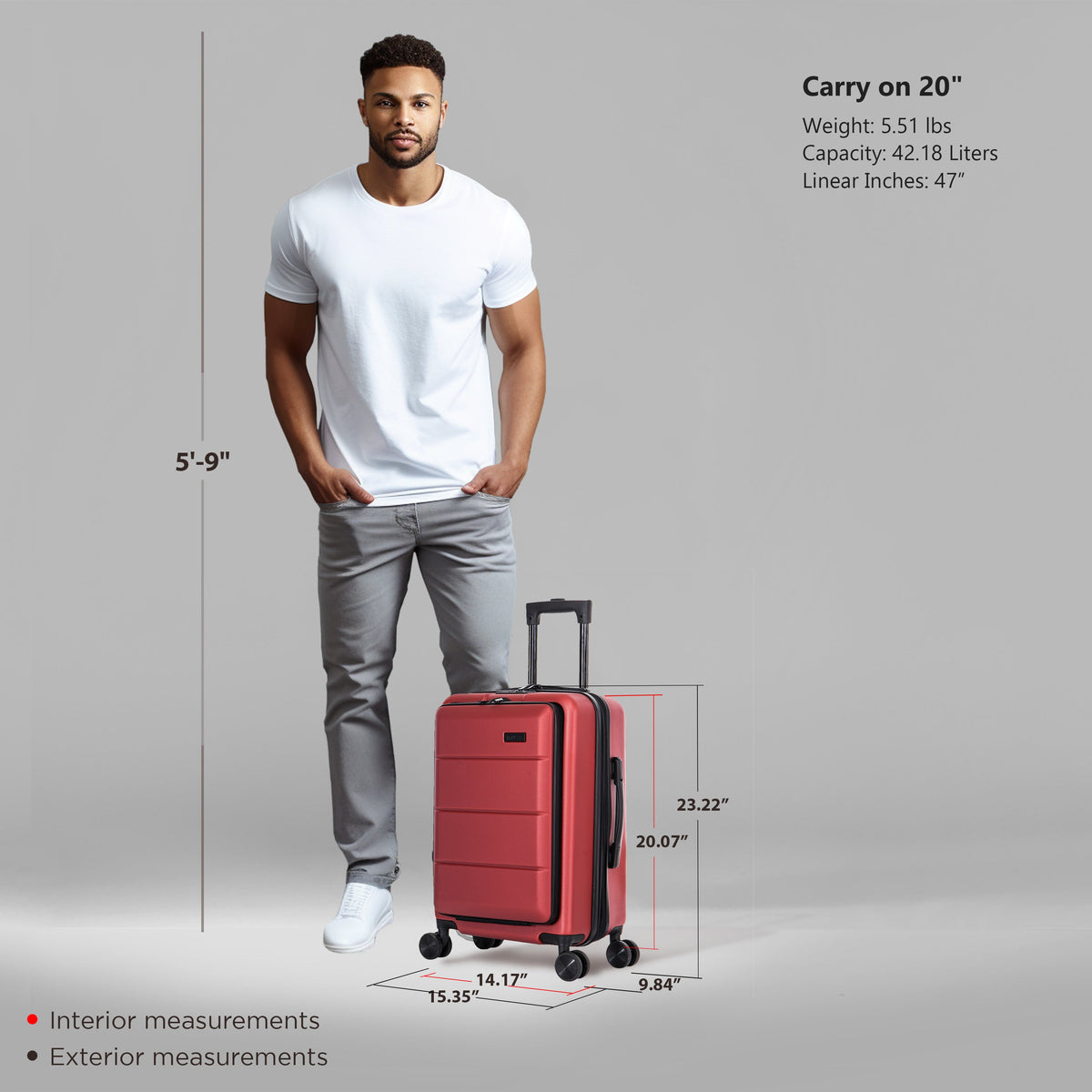 InUSA Elysian 20" Hardside Carry-On Luggage