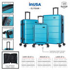 InUSA Elysian 3-Piece Hardside Spinner Luggage Set