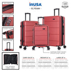 InUSA Elysian 3-Piece Hardside Spinner Luggage Set