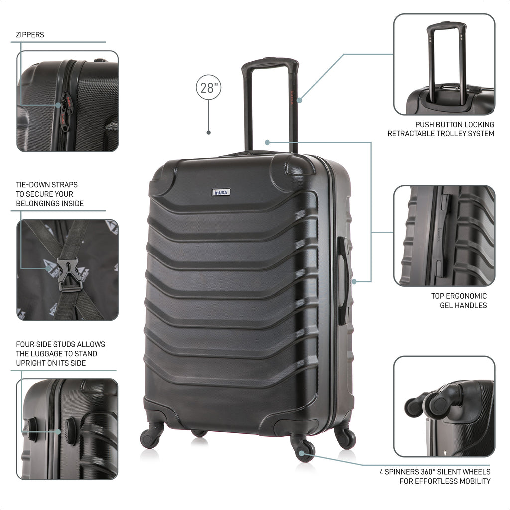 InUSA Endurance 28" Hardside Spinner Checked Suitcase