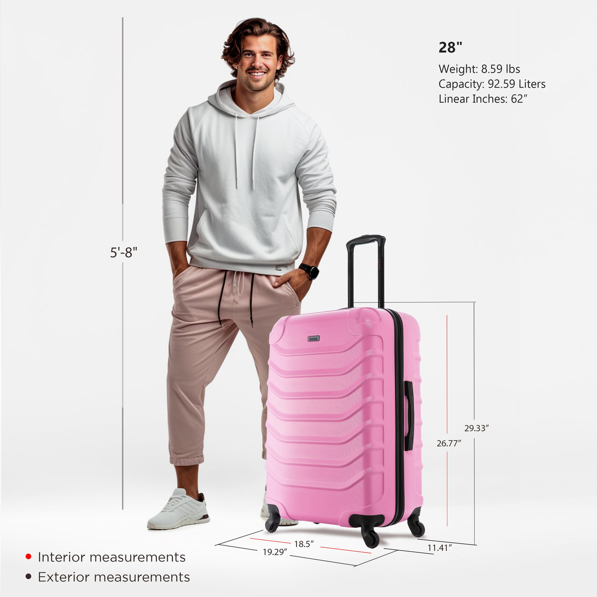 InUSA Endurance 28" Hardside Spinner Checked Suitcase