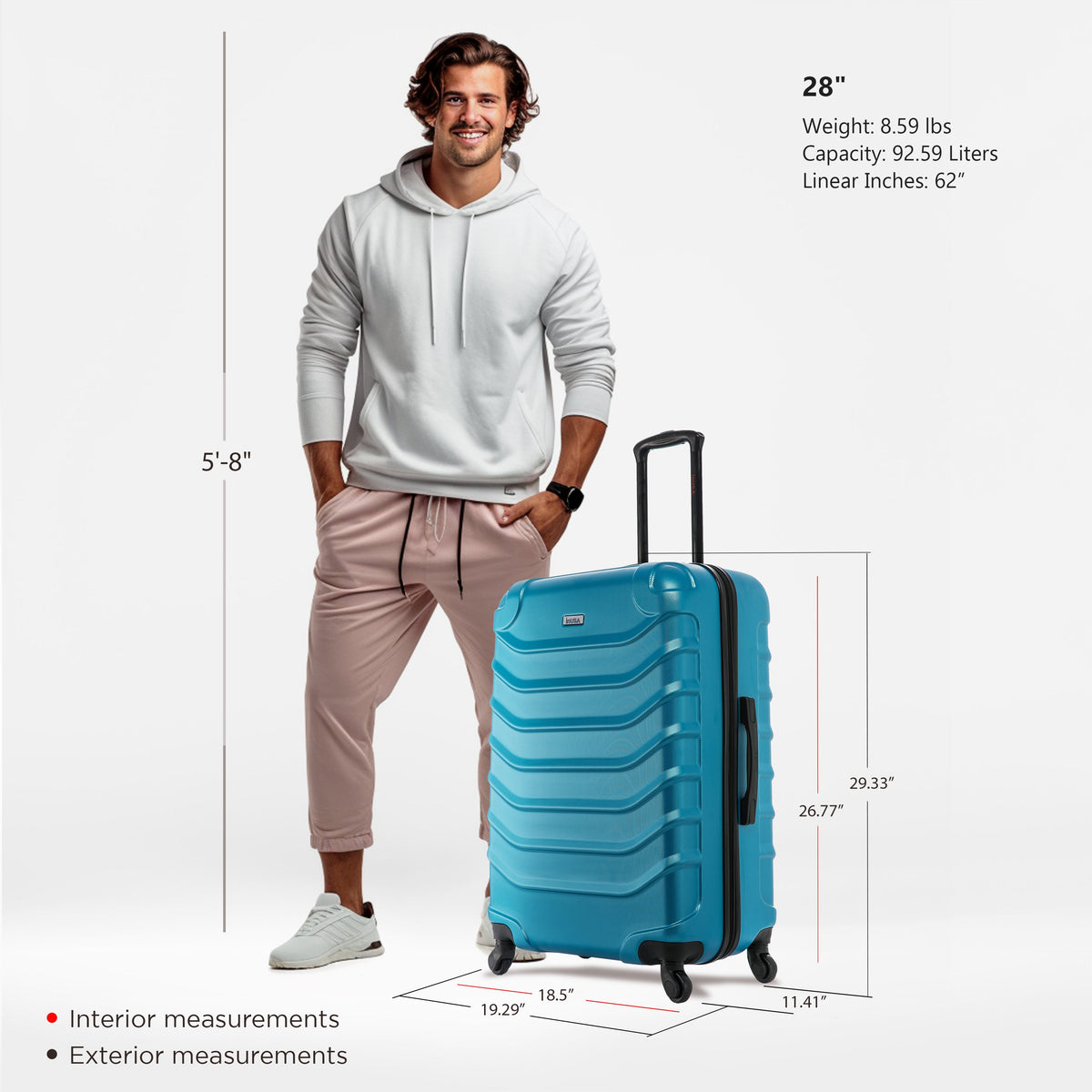 InUSA Endurance 28" Hardside Spinner Checked Suitcase