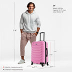 InUSA Endurance 24" Hardside Spinner Checked Suitcase