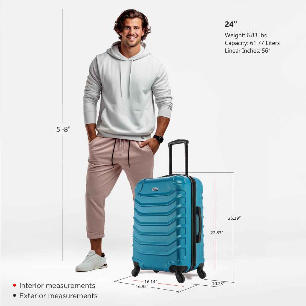 InUSA Endurance 24" Hardside Spinner Checked Suitcase
