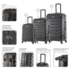 InUSA Endurance 3-Piece Hardside Spinner Luggage Set