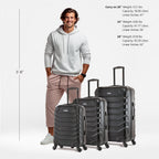 InUSA Endurance 3-Piece Hardside Spinner Luggage Set