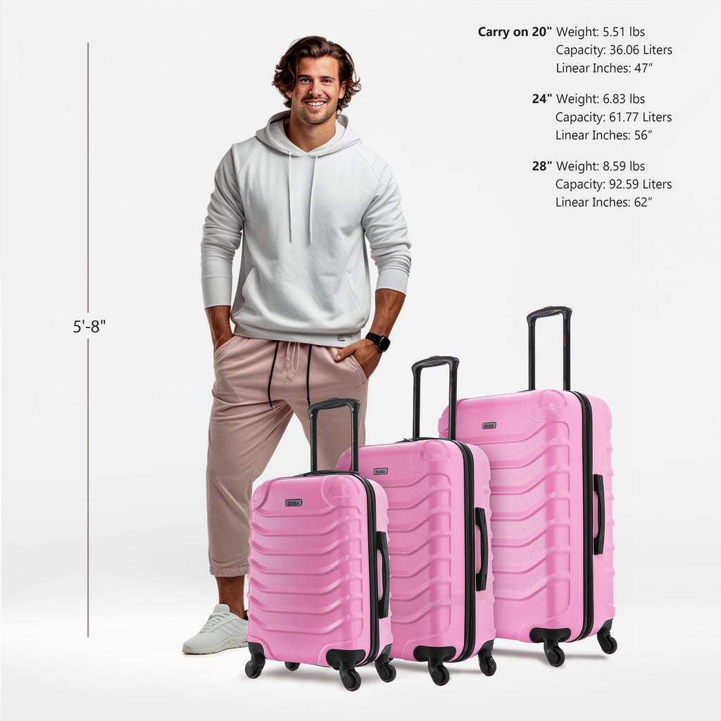 InUSA Endurance 3-Piece Hardside Spinner Luggage Set