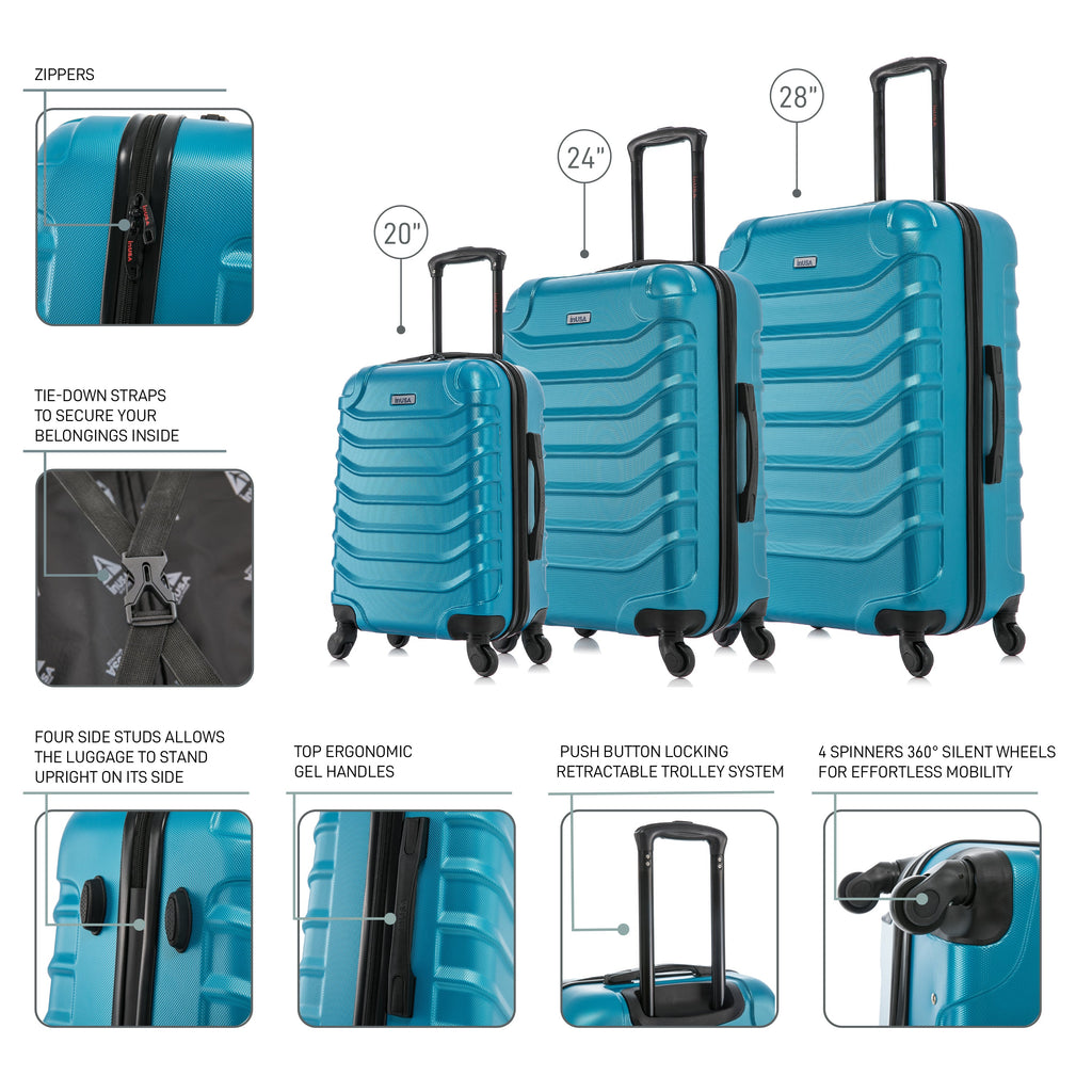 InUSA Endurance 3-Piece Hardside Spinner Luggage Set