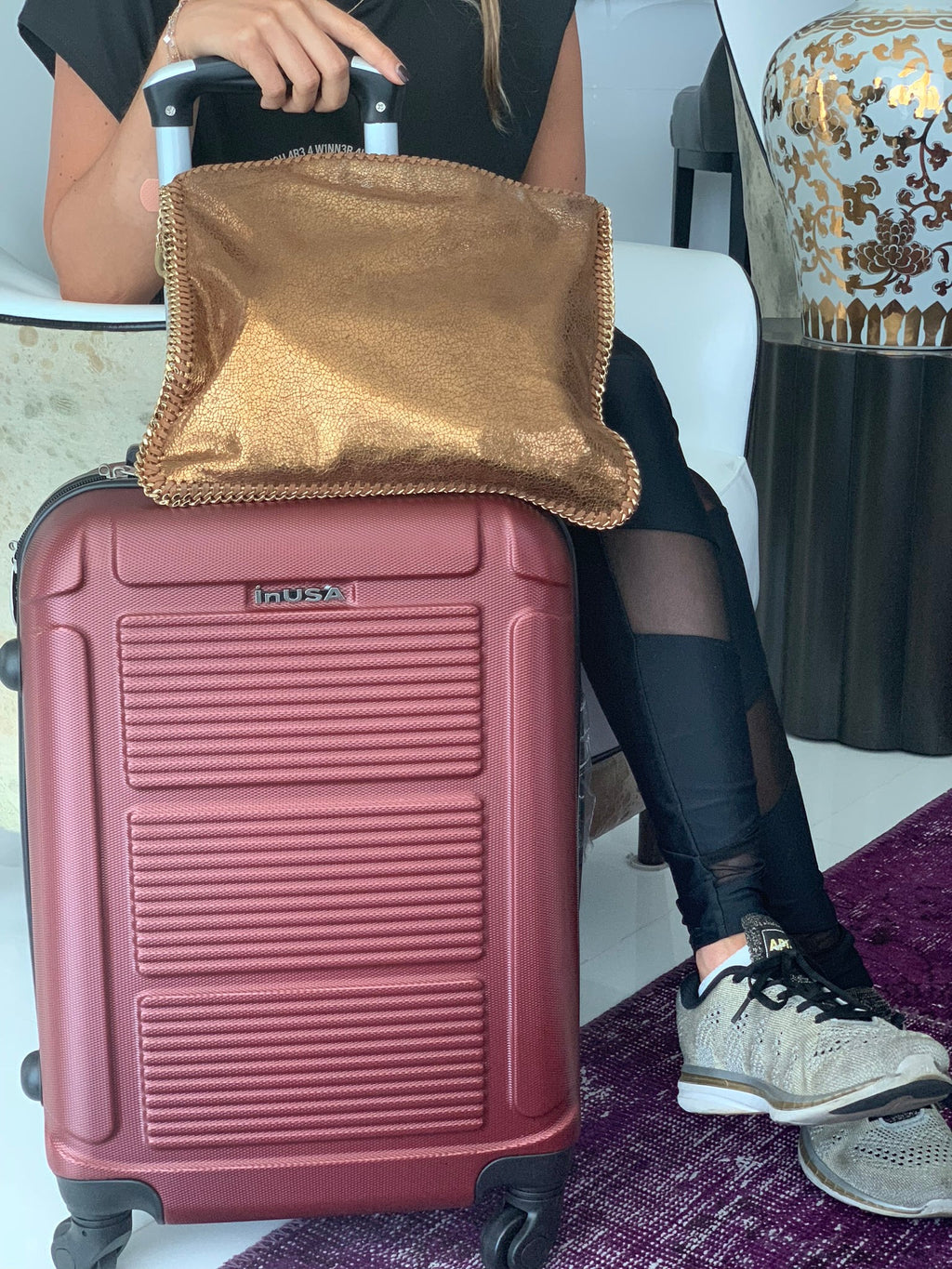 InUSA Pilot 24" Hardside Spinner Checked Luggage