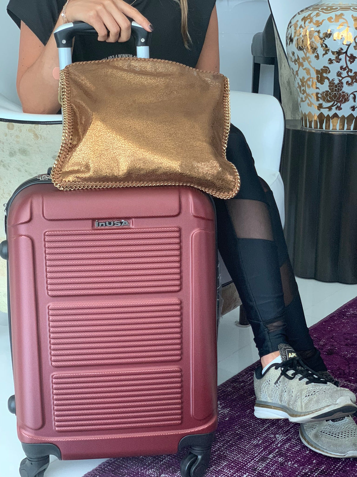 InUSA Pilot 24" Hardside Spinner Checked Luggage
