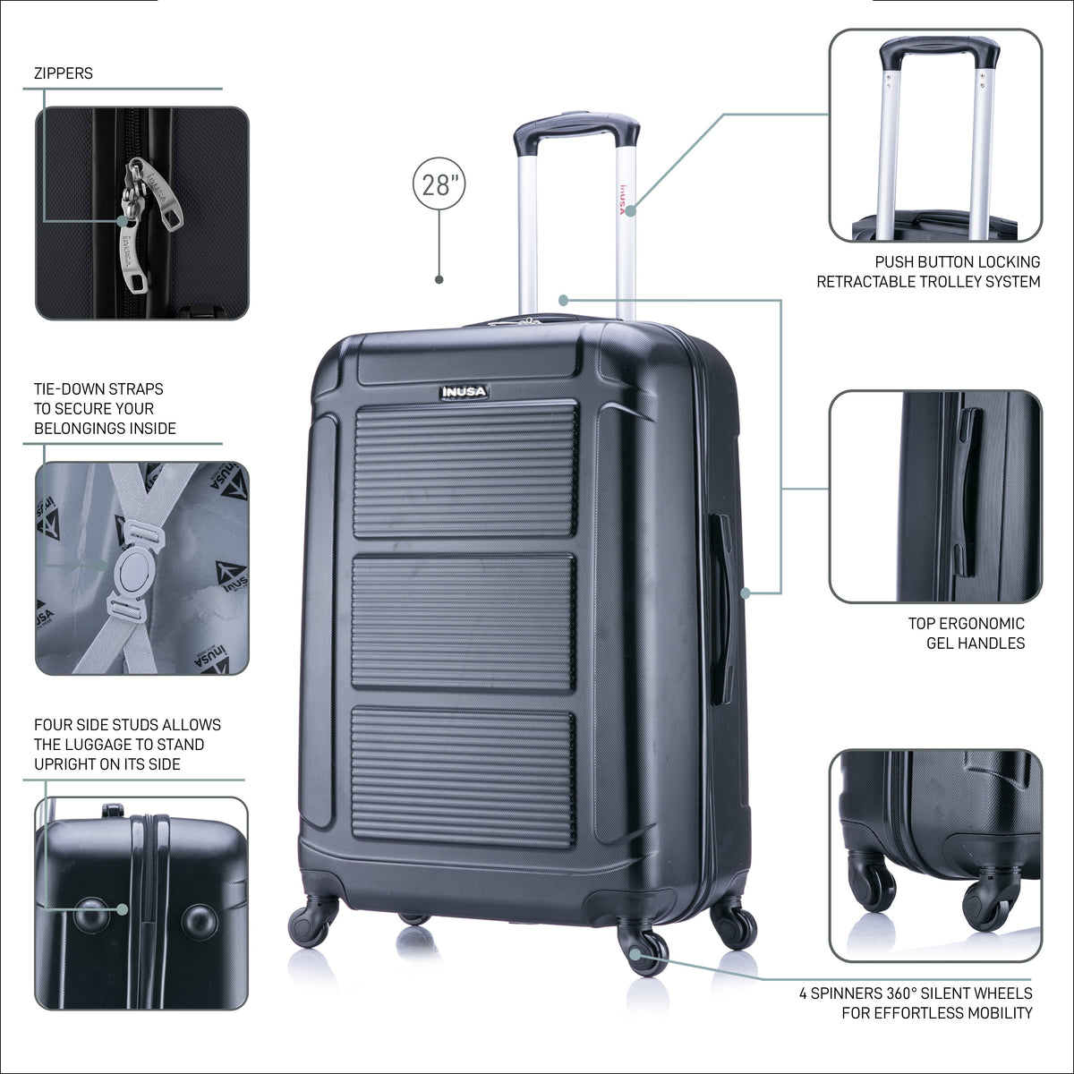 InUSA Pilot 28-Inch Hardside Spinner Luggage