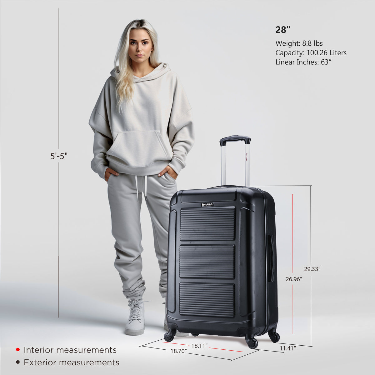 InUSA Pilot 28-Inch Hardside Spinner Luggage