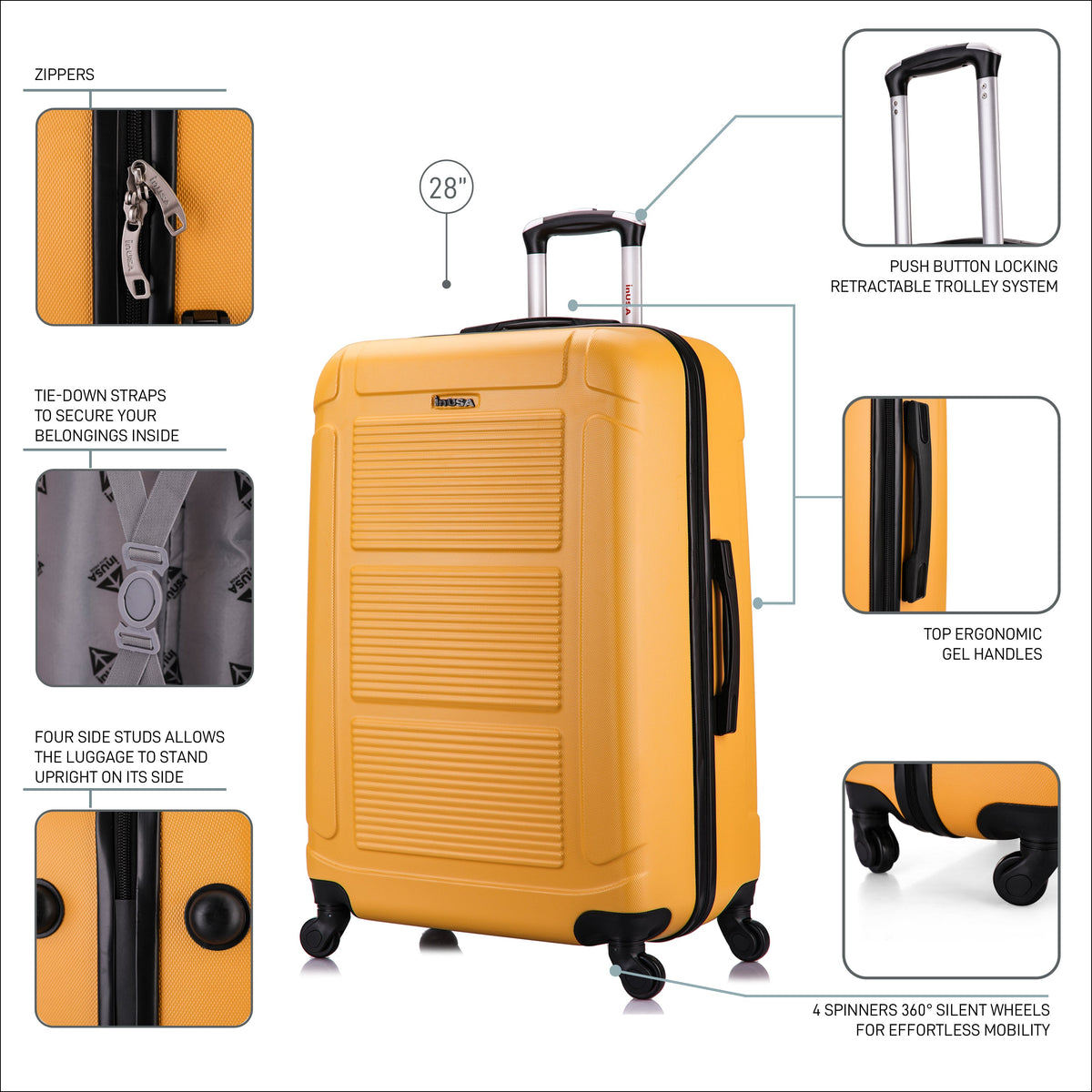 InUSA Pilot 28-Inch Hardside Spinner Luggage