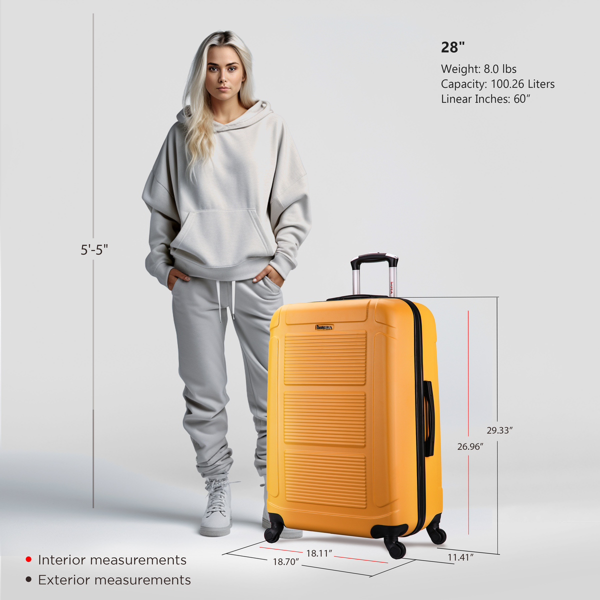InUSA Pilot 28-Inch Hardside Spinner Luggage