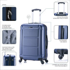 InUSA Pilot 24" Hardside Spinner Checked Luggage