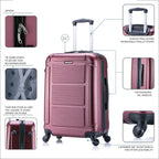 InUSA Pilot 24" Hardside Spinner Checked Luggage