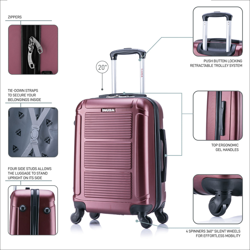 InUSA Pilot 20" Hardside Carry-On Spinner Luggage