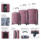InUSA Pilot 3-Piece Hardside Spinner Luggage Set
