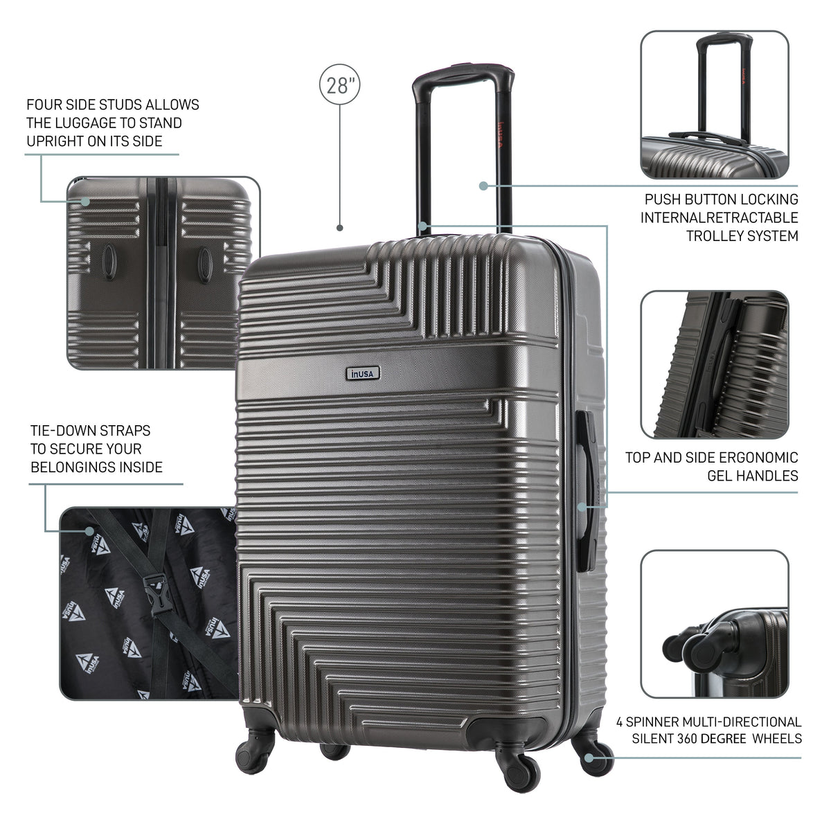 InUSA Resilience 28" Hardside Spinner Suitcase