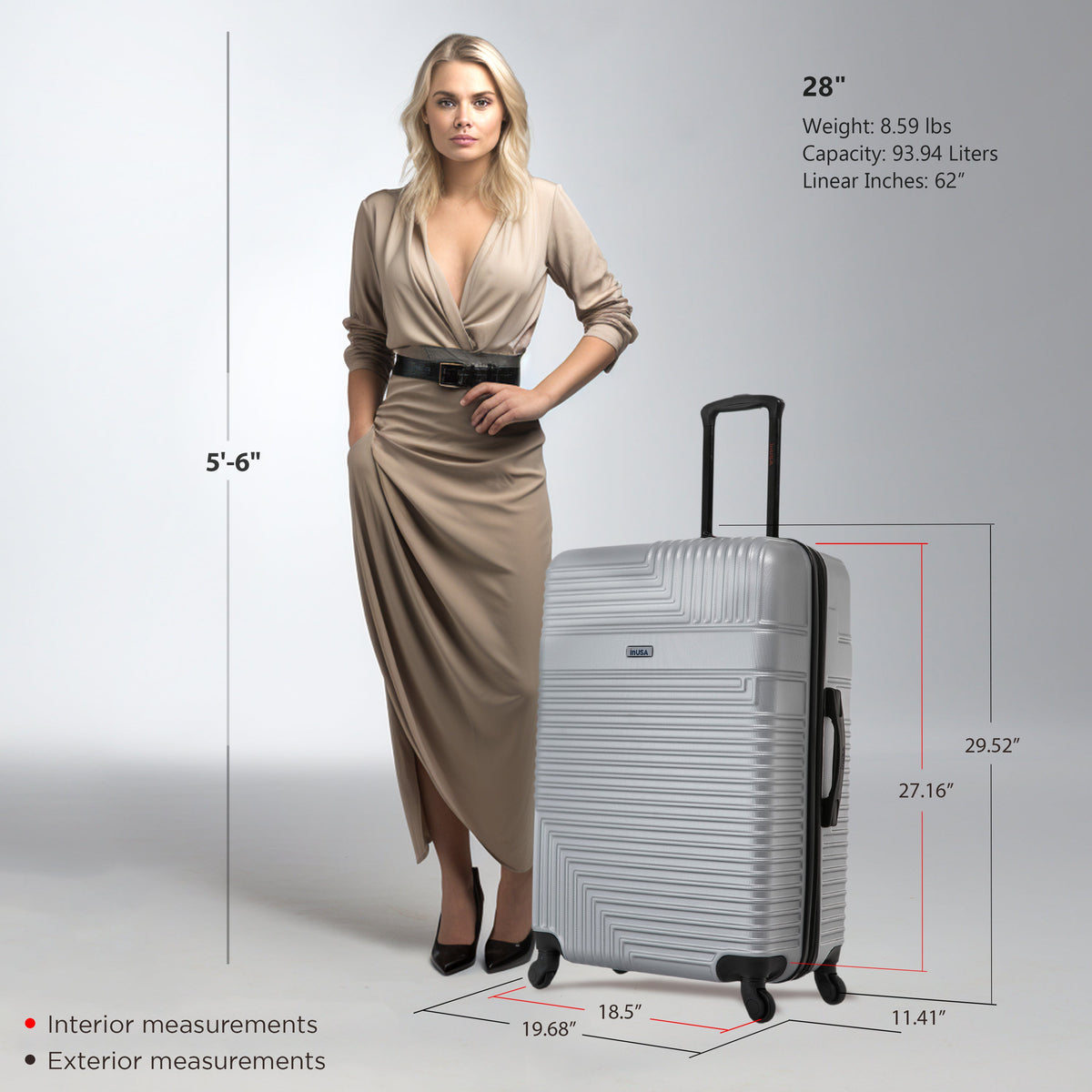 InUSA Resilience 28" Hardside Spinner Suitcase