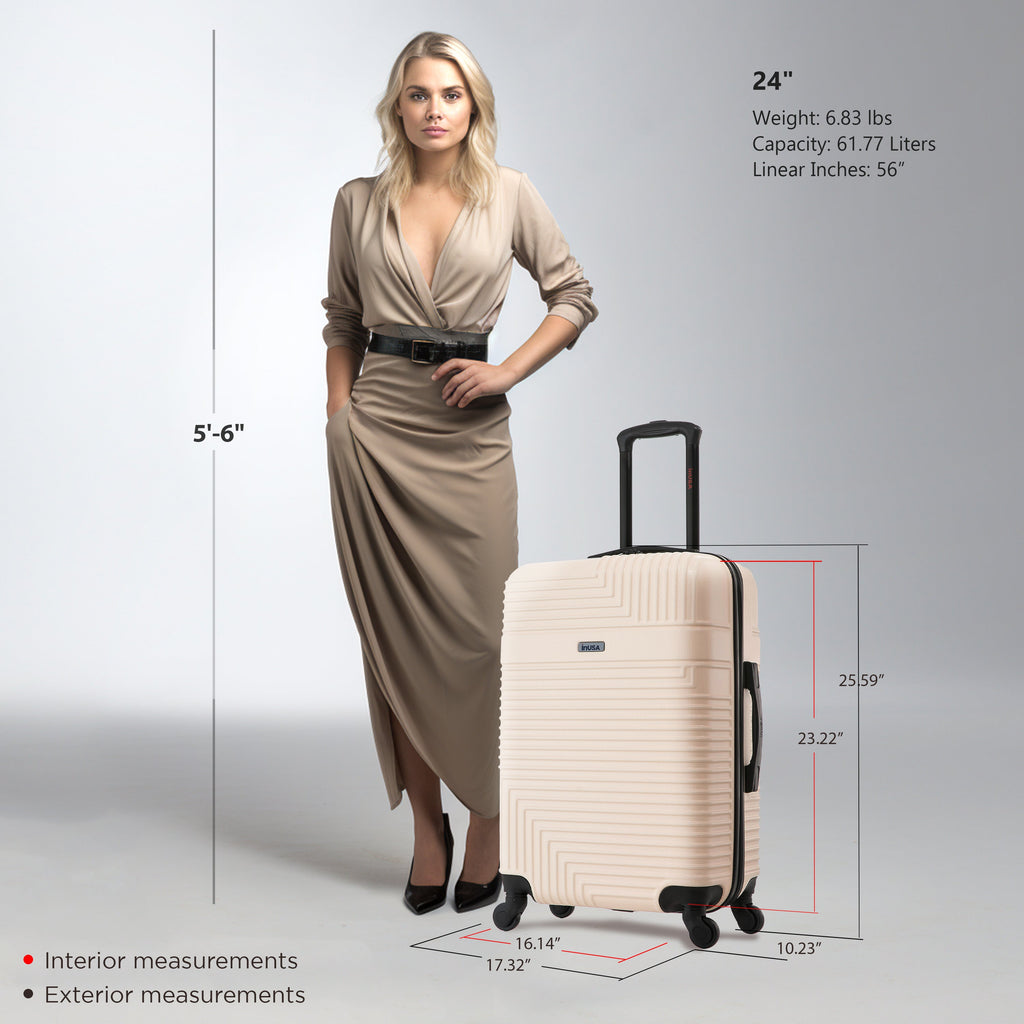 InUSA Resilience 24" Hardside Spinner Checked Suitcase