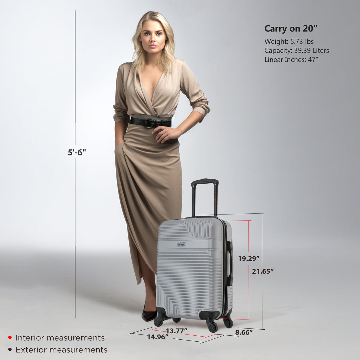 InUSA Resilience 20" Hardside Carry-On Suitcase