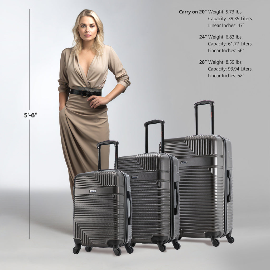 InUSA Resilience 3-Piece Hardside Spinner Luggage Set