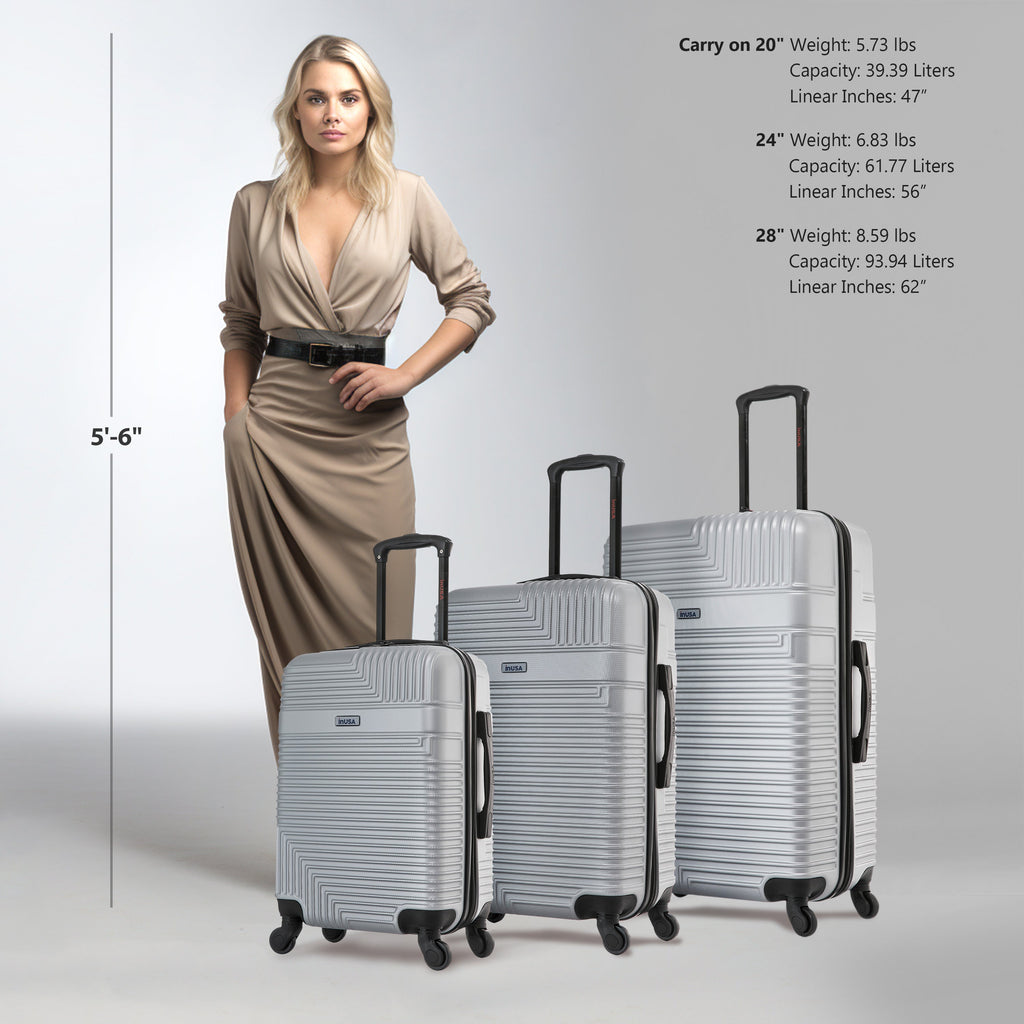 InUSA Resilience 3-Piece Hardside Spinner Luggage Set