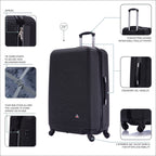 InUSA Royal 28" Hardside Spinner Checked Suitcase