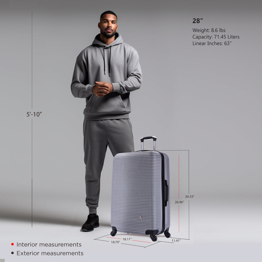 InUSA Royal 28" Hardside Spinner Checked Suitcase