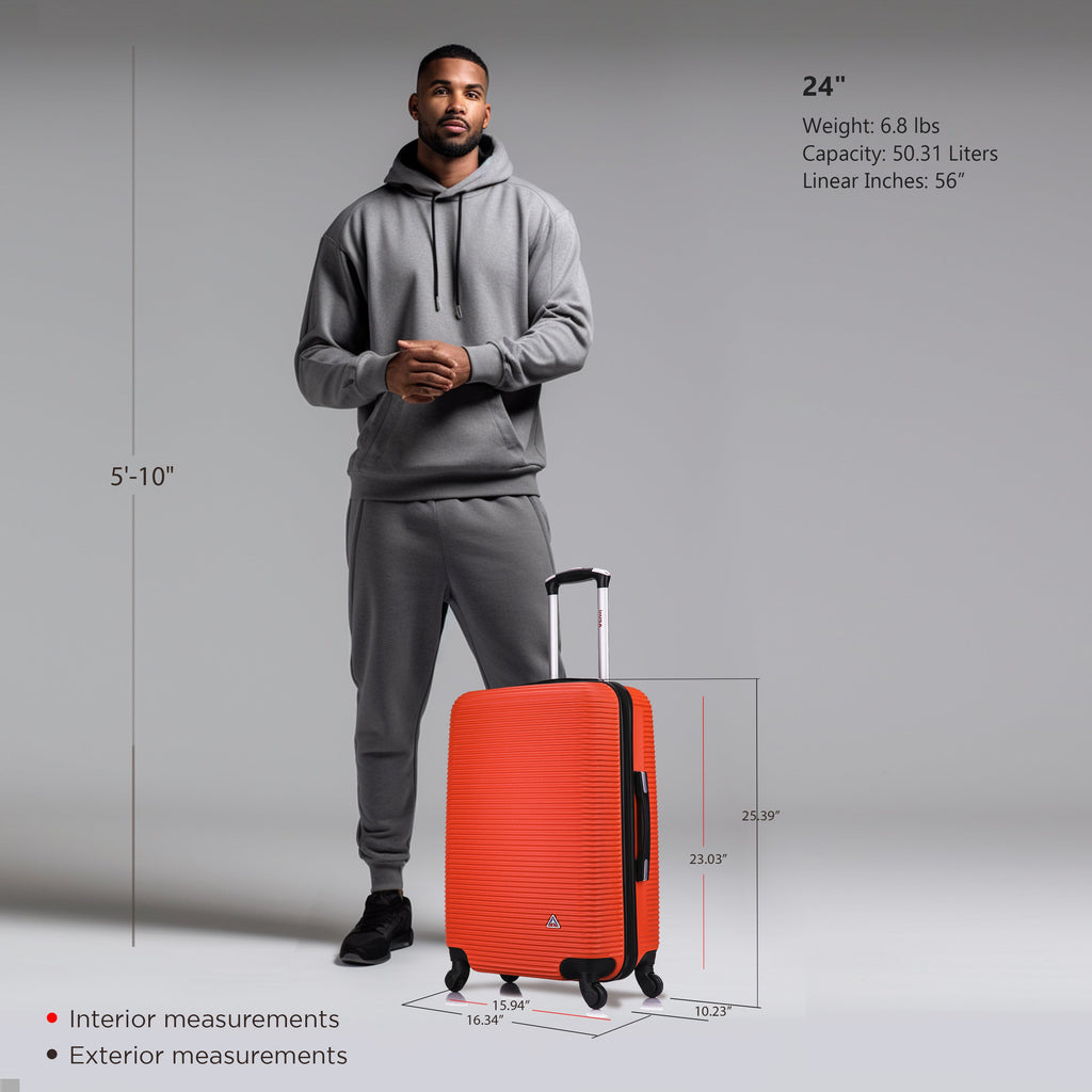 InUSA Royal 24" Hardside Spinner Checked Luggage