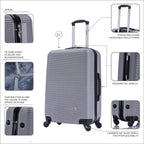 InUSA Royal 24" Hardside Spinner Checked Luggage