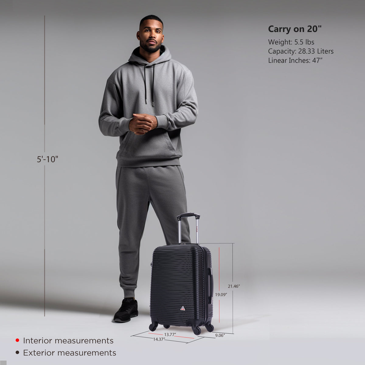 InUSA Royal 20" Hardside Carry-On Suitcase