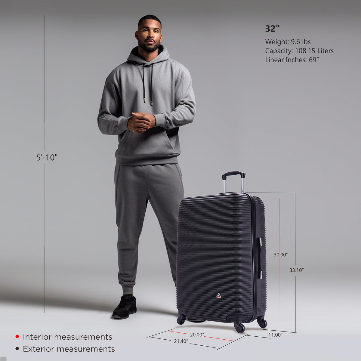 InUSA Royal 32" Hardside Spinner Luggage
