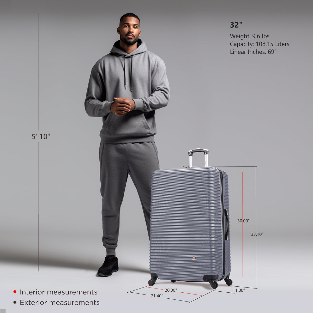 InUSA Royal 32" Hardside Spinner Luggage