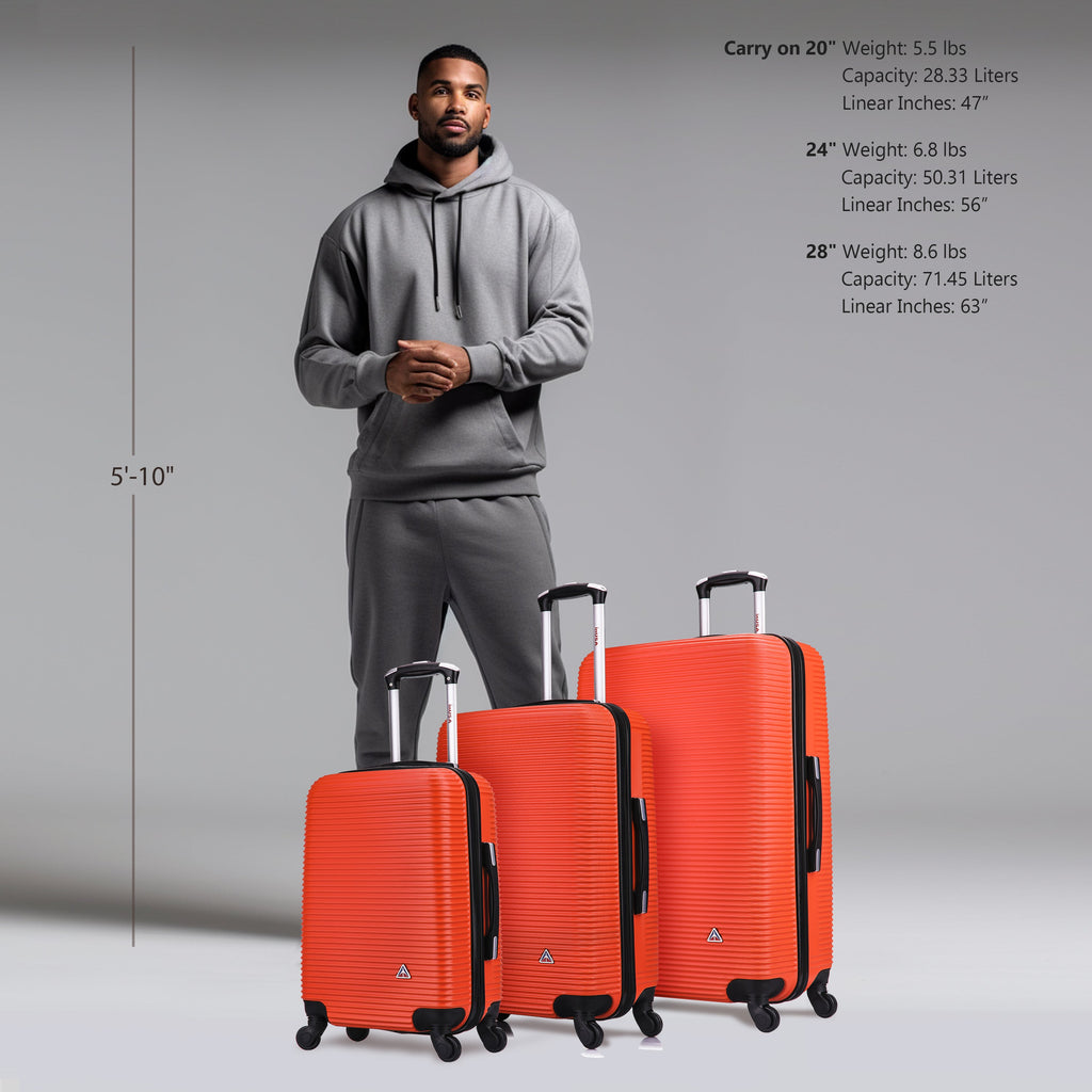 InUSA Royal 3-Piece Hardside Spinner Luggage Set