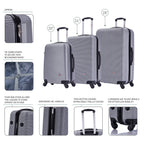 InUSA Royal 3-Piece Hardside Spinner Luggage Set
