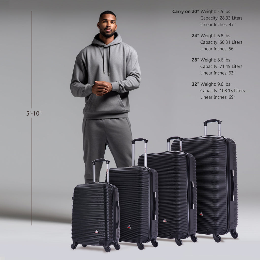 InUSA Royal 4-Piece Hardside Spinner Luggage Set